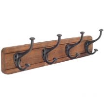 Perchero Adorno Pared Percha 4 Pomos Percheros Marrón 10x55x12cm 34302 - Signes Grimalt