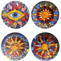 Signes Grimalt - Sun Coasters 4 modèles différents en céramique multicolore