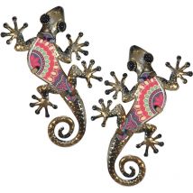 Signes Grimalt - Small Lizards 2 u Garden Rote Gartenwandverzierung - 1x21x12cm