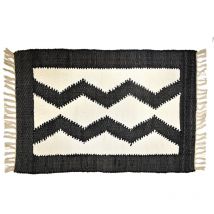 Tappeto in cotone 50X80 Tappeti rettangolari neri 1x80x50 cm - Signes Grimalt