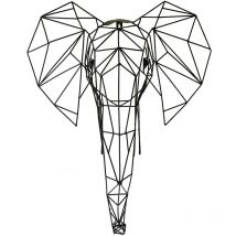 Signes Grimalt Elephant Decoration Wall Applics Metal Black Metal Appliquer - 61x49x27cm