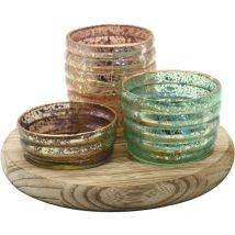 Signes Grimalt - Vassoio portacandele 3U Vasi e portacandele Marrone - 10x18x18 cm