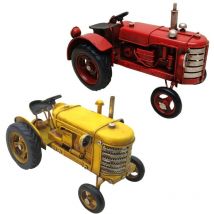Signes Grimalt - Tracteur 2 unités Vintage métal multicolore jouet voiture ferme cadeau enfants