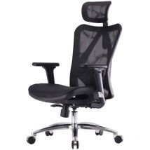 Sihoo - silla de oficina silla de escritorio, ergonómica, reposabrazos ajustable, 150kg cargable, funda negra, armazón negro