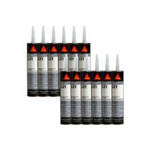 Sika - Flex 221 Mehrzweck-kittkleber - Stahlgrau - 12er-set - 300ml
