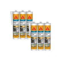 Sika - seal-180 Badezimmer & Fliesen Silikon-Dichtmasse - Weiß - 300ml - 6er-Set