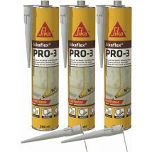 Sikaflex-PRO-3 witterungsfester Dichtstoff Dichtmasse, 300ml, 3er Set + Spitzen