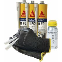 Sikaflex 11 Fc Weiß 3x 300ml Mit Aktivator 205 Und 5x Düsenspitzen - Ideal Für Die Abdichtung Von Aluminium Und Stahl