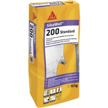 Sika - Wall 200 Standard, Plaste en polvo para enlucido de paramentos interiores, 15kg, Blanco