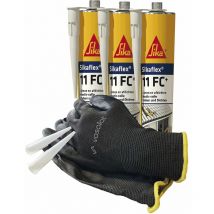 Sika Sikaflex 11 Fc Purform Pu Kleber Und Dichtmasse - Klebt Und Dichtet Haftstark, 300ml Betongrau 3er Set Mit 5 Düsenspitzen