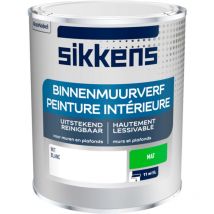 Sikkens - Peinture Intérieure Murs et Plafonds - Finition lisse, facile à appliquer, masque les taches - Mat Blanc 1 l