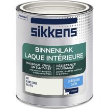 Peinture Laque Intérieure Bois et Fer - Résistance maximale aux taches et rayures - Satin Blanc Chaux 0,75 l - Sikkens