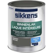 Peinture Laque Intérieure Bois et Fer - Résistance maximale aux taches et rayures - Satin Fonte Grise 0,75 l - Sikkens