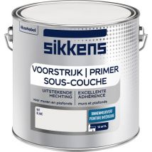 Peinture Sous-couche Intérieure Murs et Plafonds - Adhérence optimale, uniformise les fonds, finition lisse - Mat Blanc 2,5 l - Sikkens