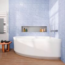 160x95 Cm Laguna Luiza Acryl Eckbadewanne, Rechts + Schürze 160 Cm + Füße, Weiß (lu1600p-set1) - Siko