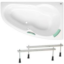 160x95 cm Laguna Luiza baignoire d'angle avec pieds, acrylique, droite, blanc (LU1600P-SET) - Siko