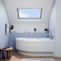 Siko - 170x100 cm Laguna Fortuna Plus asymmetrische Badewanne aus Acryl, gerade + Schürze 170 cm + Füße, weiß (FO1700PPLUS-SET1)