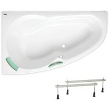 Siko - Laguna Fortuna bañera de esquina con patas, 160 x 100 cm, acrílico, izquierda, blanco (FO1600LPLUS-SET )