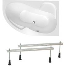 Siko - Laguna Fortuna Plus bañera asimétrica, con patas170x100 cm, acrílico, derecha, blanco (FO1700PPLUS-SET)