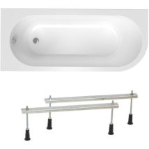 Siko - Laguna Rajka Asymmetrische Badewanne Mit Füßen, 170x72,5 Cm, Acryl, Links, Weiß ( Vraj170l-set)