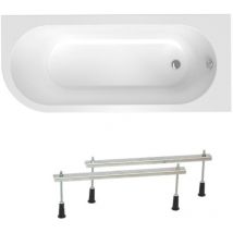 Siko - Laguna Rajka Asymmetrische Badewanne mit Füßen, 170x72,5 cm, Acryl, rechts, Weiß ( VRAJ170P-SET )