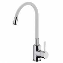 Siko - Shape Memory Kitchen Mixer Tap, Flexible White silicone spout ( BSLPRO290b)