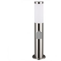Monzana Lampada per Vialetto Acciaio Inox Attacco E27 Luce Esterni Paletto Illuminazione Sentiero Piantana Esterno silber mit Steckdose (de)