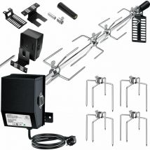 Kesser - Set di spiedini per barbecue in acciaio inox 107cm adatto per barbecue a gas Weber Spirit con 4X spine per carne Morsetto per carne bbq