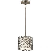 Elstead - Coral - 1 Lichtdecke Mini Anhänger Classic Zinn, Silberkoralle, E27
