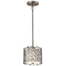 Coral - 1 Lichtdecke Mini Anhänger Classic Zinn, Silberkoralle, E27 - Elstead
