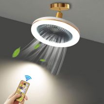 Coocheer - Silencieux Ventilateur de Plafond avec 30W led Lampe Intégrée et Télécommande Dimmable E27 Petit Lampe de Plafond Ventilateur Chambre