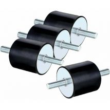 Cisea - Silent Block M8, 4 Stück Anti-Vibrations-Gummi-Silenblock-Bolzen, doppelseitige Schraube Anti-Vibrations-Absorber für