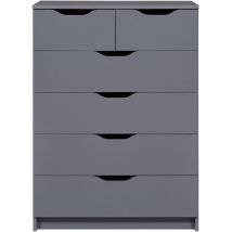 Silenzia Kommode 2 kleine, 4 groß Schubladen grau.