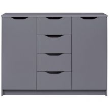 Silenzia Sideboard 2 Türen, 4 Schubladen grau.