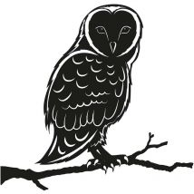 Silhouette sur pique en acier noir Hibou