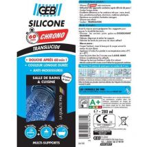 GEB - Mastic silicone 60mn chrono transparent cartouche 280ml