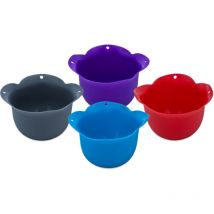 Spetebo - Silikon Eierpochierbecher 4er Set bunt lebensmittelecht - 11 x 6 cm - Kunststoff Eierkocher antihaftbeschichtet BPA-frei - Eierschale