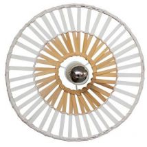 Larissa Lighting - Plafonnier led D400 Pour Ampoule led E27 Blanc et Bambou zambelis