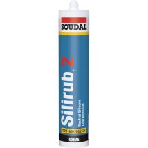 Soudal - Silirub 2 Masilla silicono neutral 310-ml, blanco (por 15)