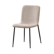 Meublorama - Silla 'alice' Bouclé Beige, dimensiones H81.5 x L42 x P57, ideal para tu cocina o comedor.