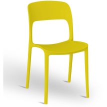 Silla Alice en plástico apilable color amarillo mostaza modelo confort