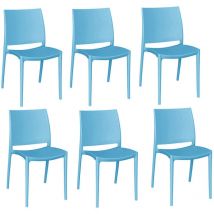 Silla Altea de plástico azul claro, modelo confort x 6