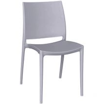 Okaffarefatto - Silla Altea de plástico gris claro, modelo confort