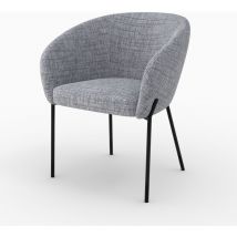 Silla en tejido bouclé gris - Andy