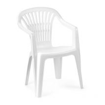 Blinky - Silla Scilla de resina plástica blanca dura, apilable con reposabrazos