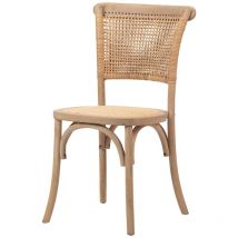 Silla Apilable Ratan Madera 50x52x87 Cm