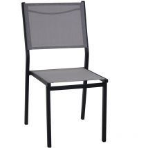 Silla asiento de jardín apilable Antracita 55x46 cm h 88 cm en Aluminio mod. Sullivan