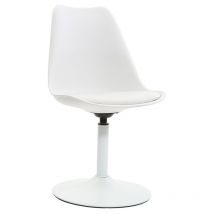 Silla blanca mate pivotante steevy