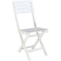 Milani Home - Silla blanca plegable sin brazos de madera para exteriores mod.Dalila