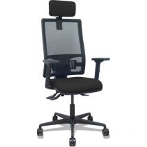 Piqueras Y Crespo - Silla Bormate asincro malla negra asiento bali negro brazos 2D ruedas 65mm cabecero regulable